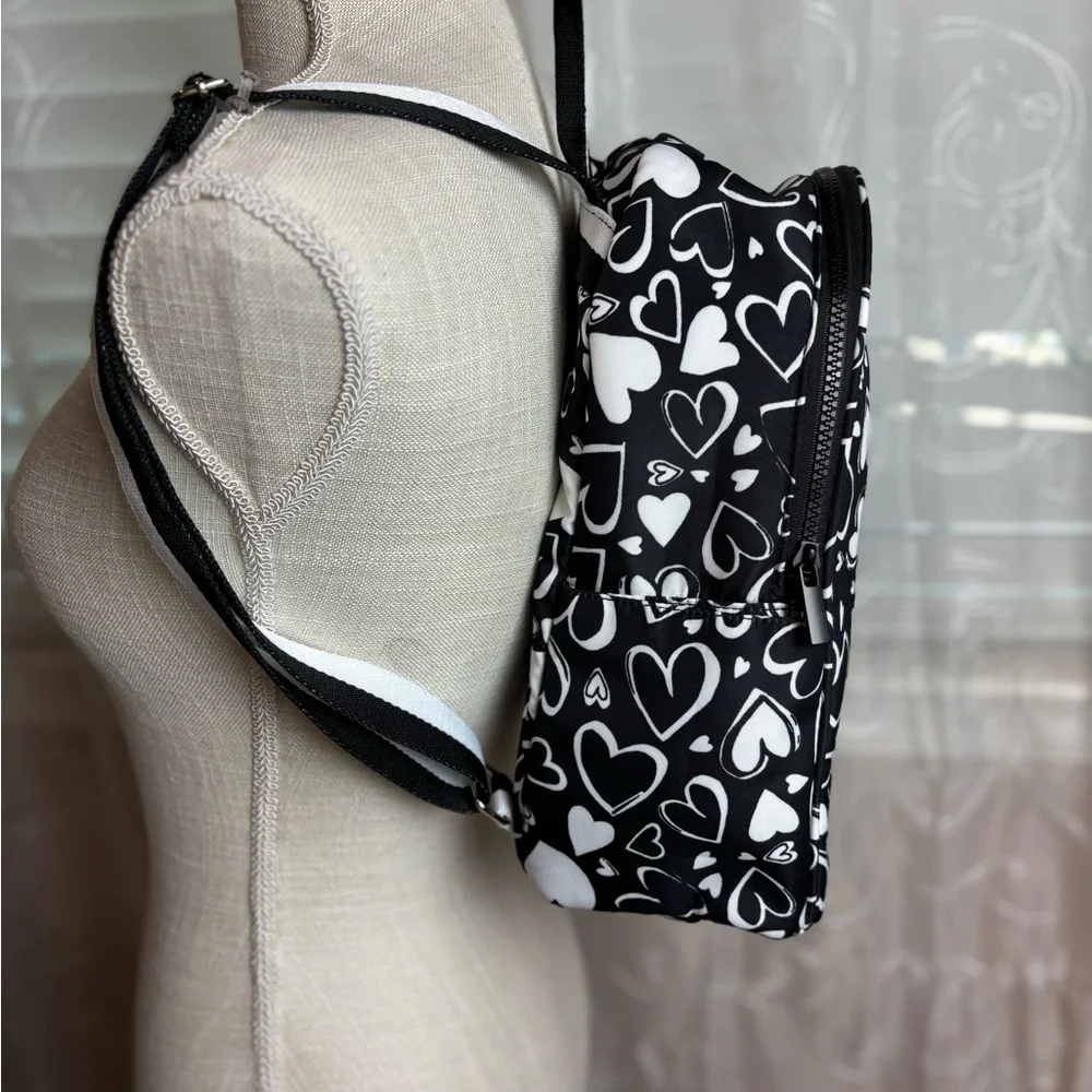 Brighton Endless Love Backpack Black/White Hearts